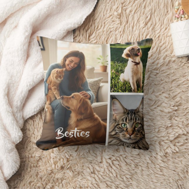 Custom Pet Photo Collage Pillow Kissen (Decke)