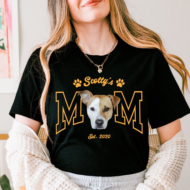 Custom Pet Photo Face for Dog Mom Cat Mom T-Shirt (Von Creator hochgeladen)