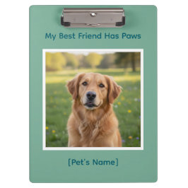 Custom Pet Photo & Name, school & work Klemmbrett