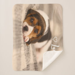 Custom Pet Photo & Name Sherpa Blanket Sherpadecke