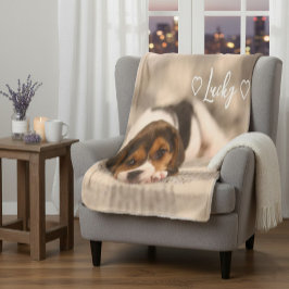 Custom Pet Photo & Name Sherpa Blanket Sherpadecke
