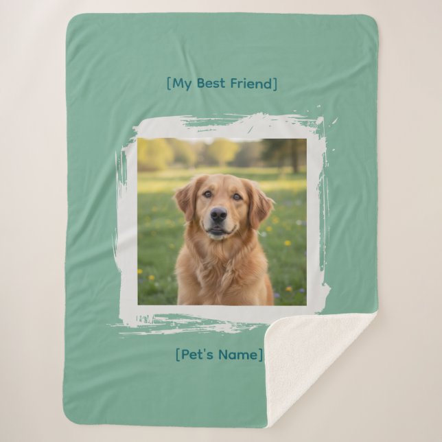 Custom Pet Photo & Name Sherpadecke (Vorderseite)