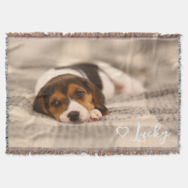 Custom Pet Photo & Name Throw Blanket Decke