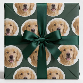 Custom Pet Photo | Personalized Forest Green Gift  Geschenkpapier