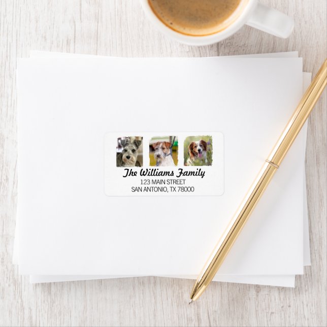 Custom Pet Photo Return Address  Adressaufkleber (Insitu)