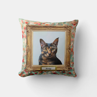 Custom Pet Portrait Cushion – Your Cat in a Frame Kissen