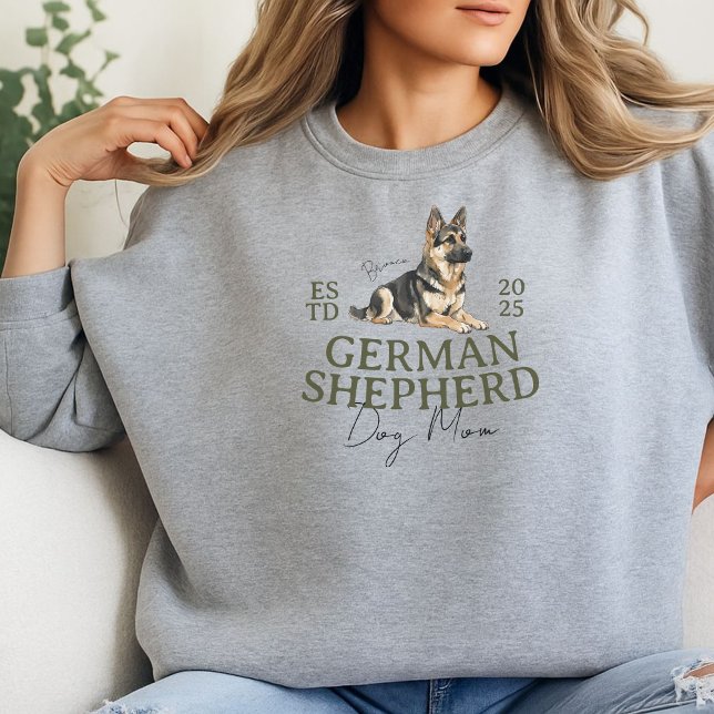 Custom Pet Portrait Dog Mama German Shepherd Sweatshirt (Elevate your party apparel with this Custom Pet Portrait Dog Mom Shepherd sweatshirt sweatshirt! )