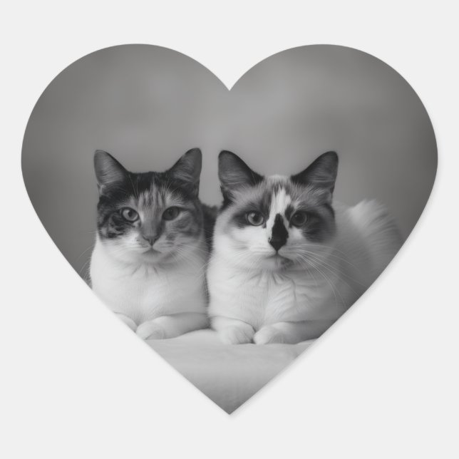 Custom Pet Portrait Heart Sticker (Vorderseite)