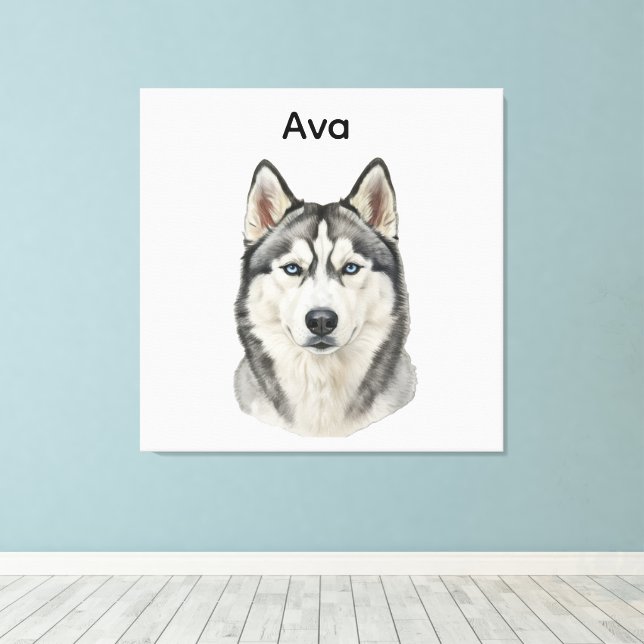 Custom Pet Portrait, Personalized Gift  Leinwanddruck (Insitu (Holzboden))