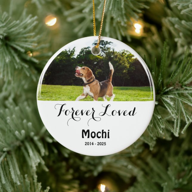 Custom Pet Tribute - Forever Loved Hund oder Cat G Keramik Ornament (Baum)