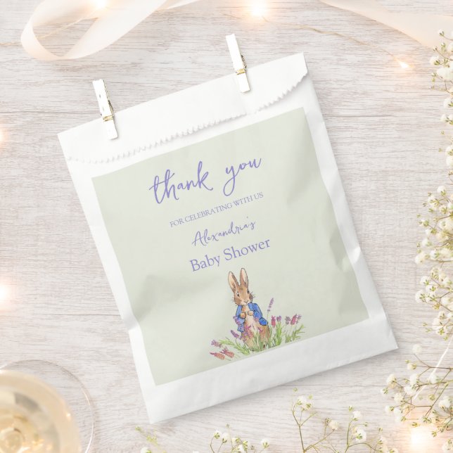 Custom Peter das Kaninchen Baby Dusche Danke Geschenktütchen (Ausgeschnitten)