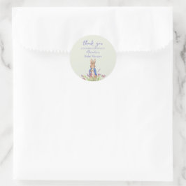 Custom Peter das Kaninchen Baby Dusche Danke Runder Aufkleber