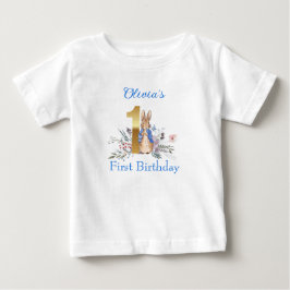 Custom Peter das Kaninchen Erster Geburtstag Baby T-shirt