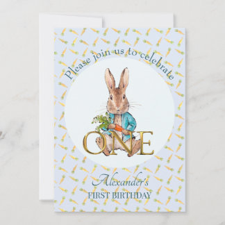 Custom Peter das Kaninchen Erster Geburtstag Einladung