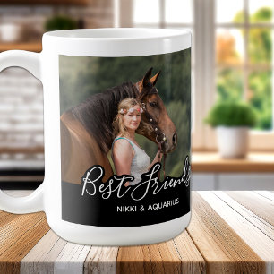 Custom Pferd Foto Black Best Friends Kaffeetasse