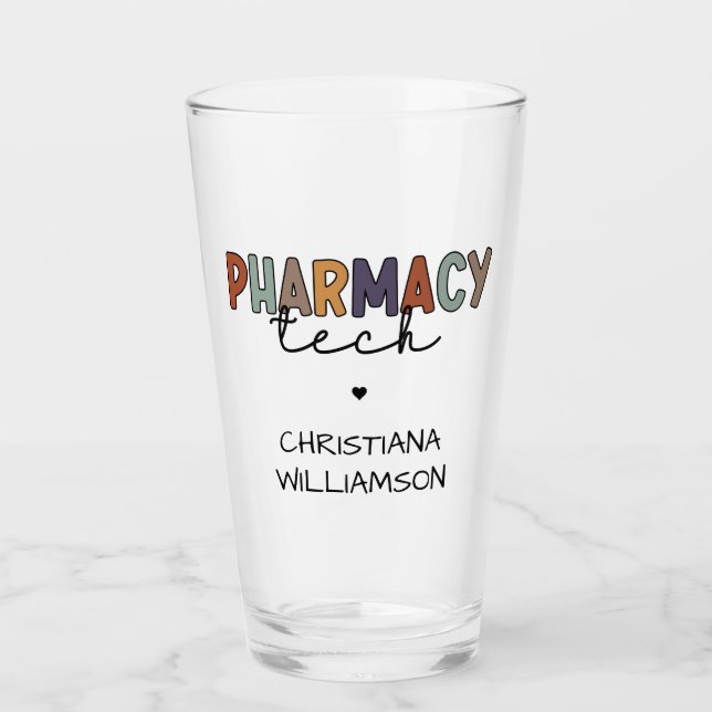Custom Pharmacy Tech Retro Pharmacy Technique Glas (Vorderseite)