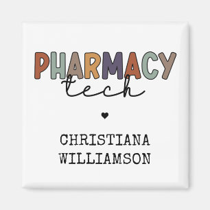 Custom Pharmacy Tech Retro Pharmacy Technique Magnet