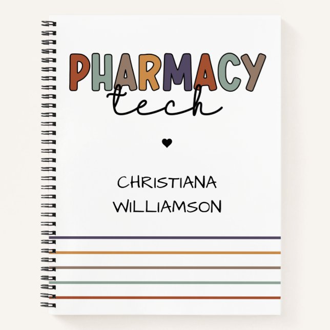 Custom Pharmacy Tech Retro Pharmacy Technique Notizbuch (Vorderseite)