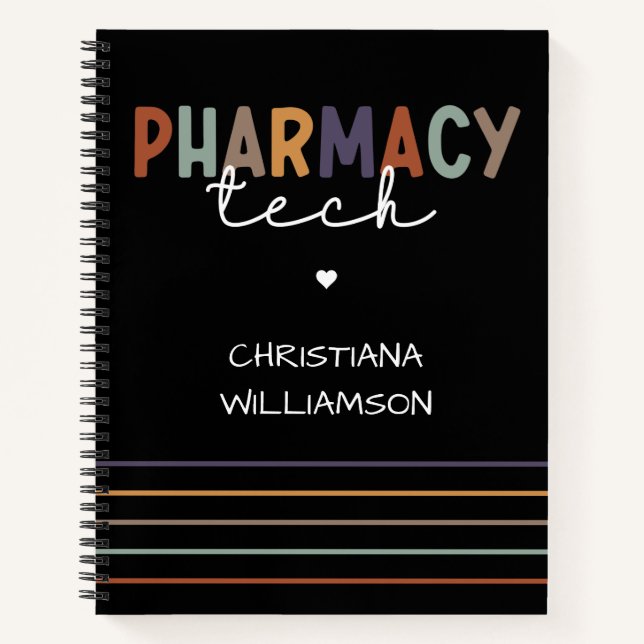 Custom Pharmacy Tech Retro Pharmacy Technique Notizbuch (Vorderseite)