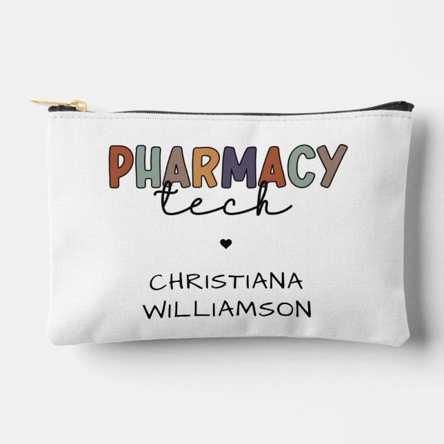 Custom Pharmacy Tech Retro Pharmacy Technique Zubehörtasche (Vorderseite)