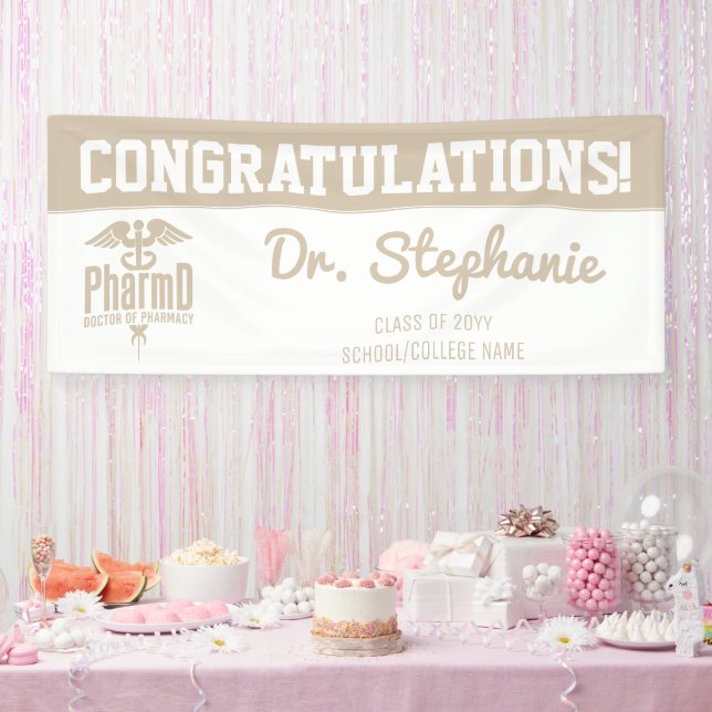 Custom PharmD Doctor of Pharmacy Graduation Party Banner (Party)