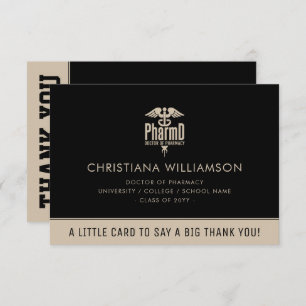 Custom PharmD Doctor of Pharmacy Graduation Party Dankeskarte