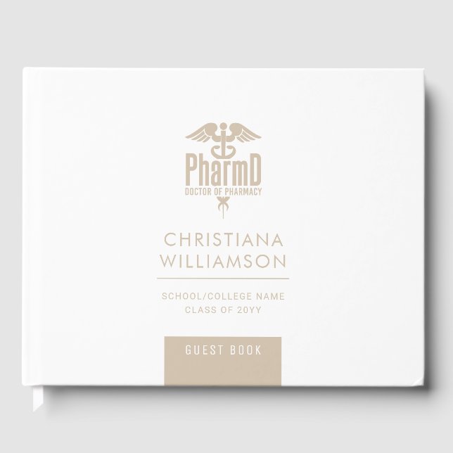 Custom PharmD Doctor of Pharmacy Graduation Party Gästebuch (Vorderseite)