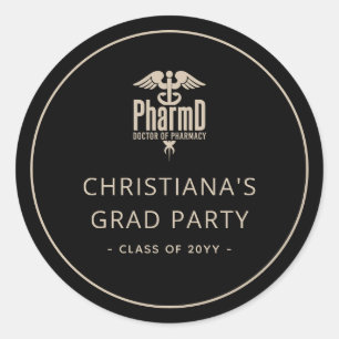 Custom PharmD Doctor of Pharmacy Graduation Party Runder Aufkleber