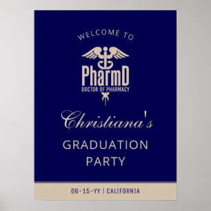Custom PharmD Graduation Party Begrüßungszeichen Poster