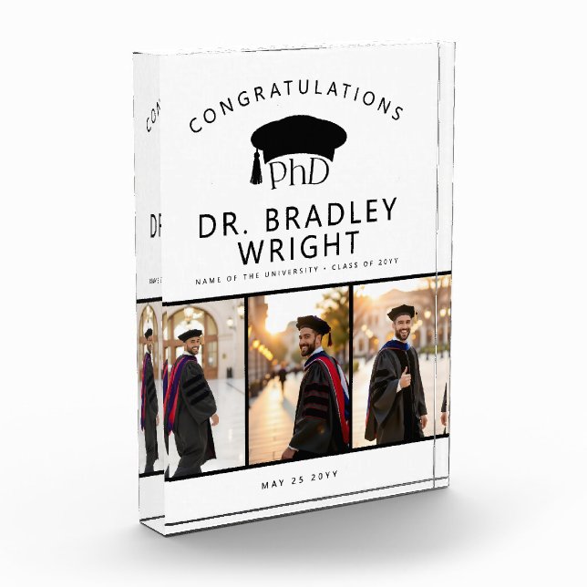 Custom PhD Doctoral Grad Hat Doctoral Graduation Fotoblock (Links)