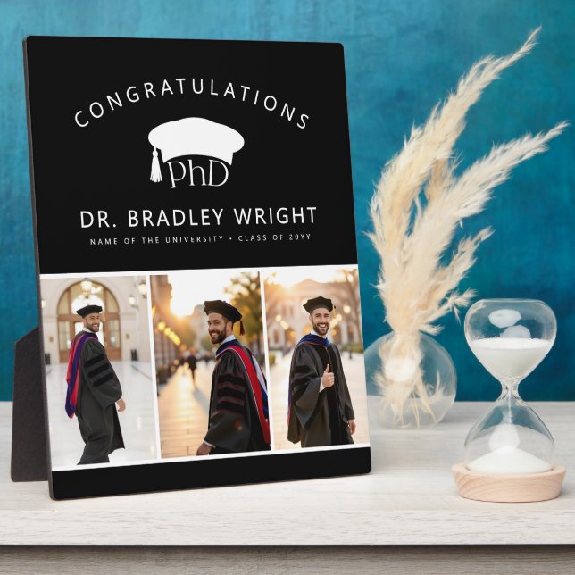 Custom PhD Doctoral Grad Hat Doctoral Graduation Fotoplatte (Seite)