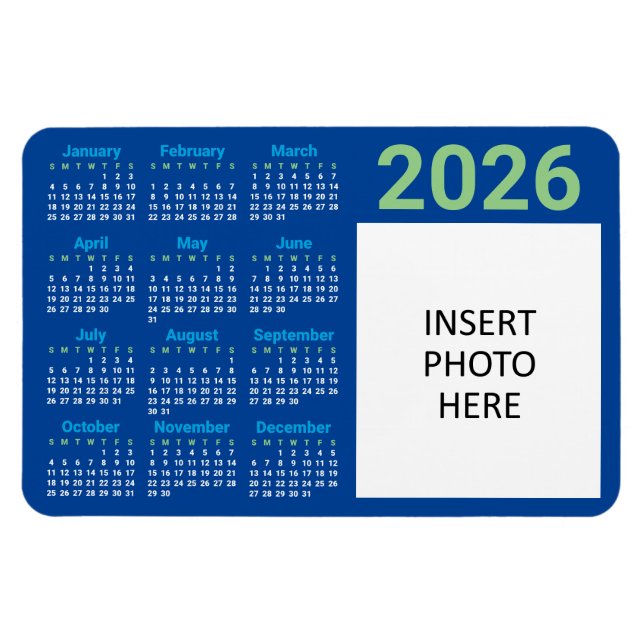 Custom Photo 2026 Calendar Magnet (Horizontal)