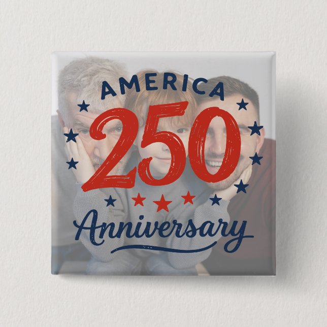 Custom Photo America 250 Anniversary Button (Vorderseite)
