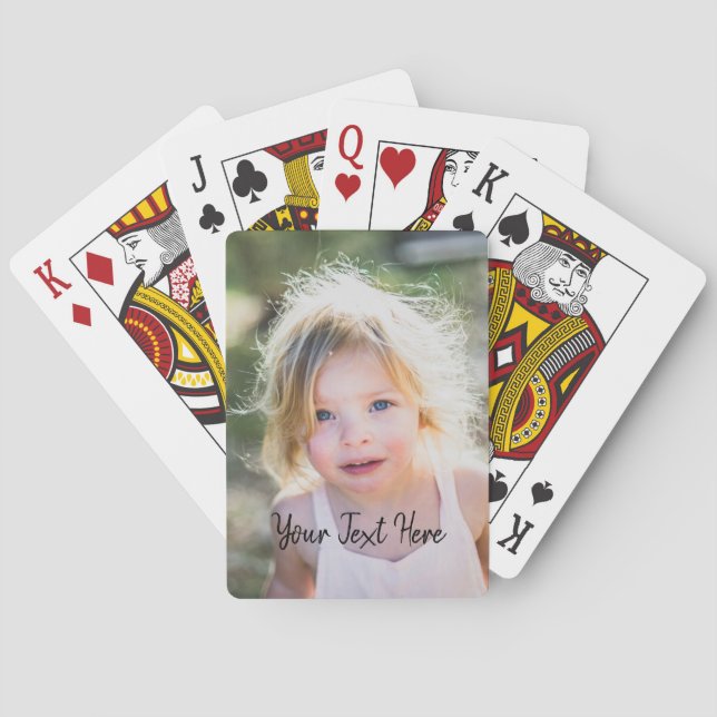 Custom Photo and Handwritten Text Spielkarten (Rückseite)