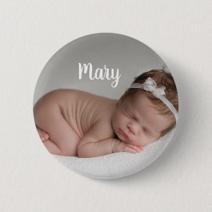 Custom photo and name button personalized