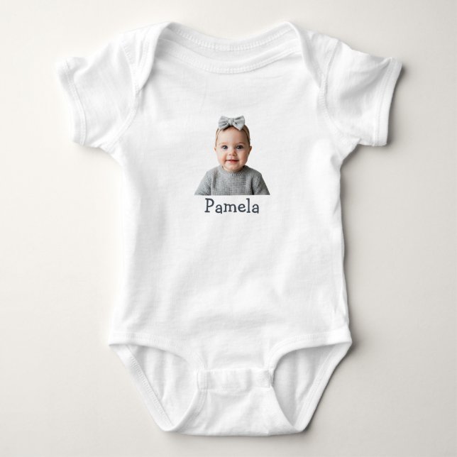 Custom photo and Name Design Baby Strampler (Vorderseite)
