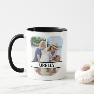 Custom Photo and Name Letter 'U' Tasse