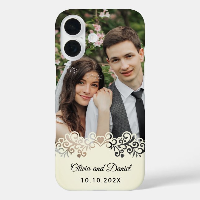 Custom Photo and Personalized Wedding Gift Case-Mate iPhone Hülle (Rückseite)