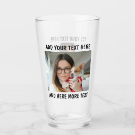 Custom Photo and Text Glass Cup Glas
