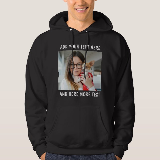 Custom Photo and Text Or Name Hoodie (Vorderseite)