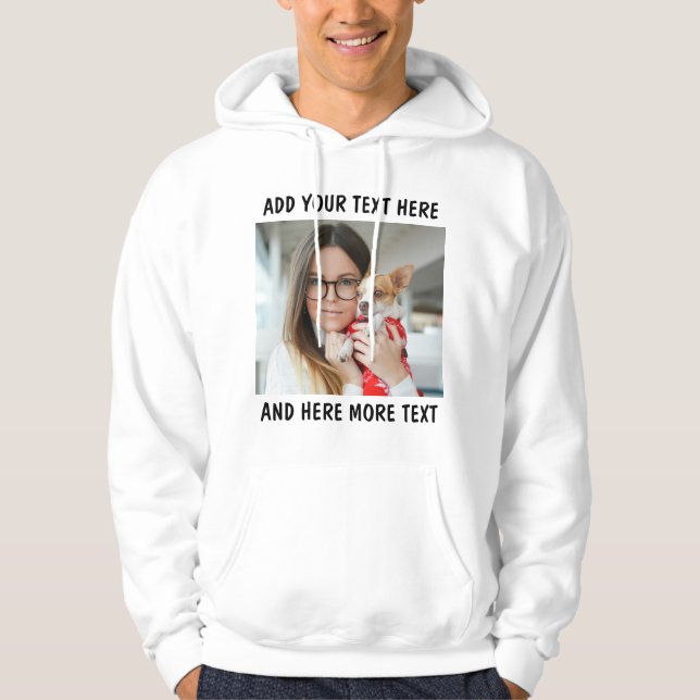 Custom Photo and Text Or Name Hoodie (Vorderseite)