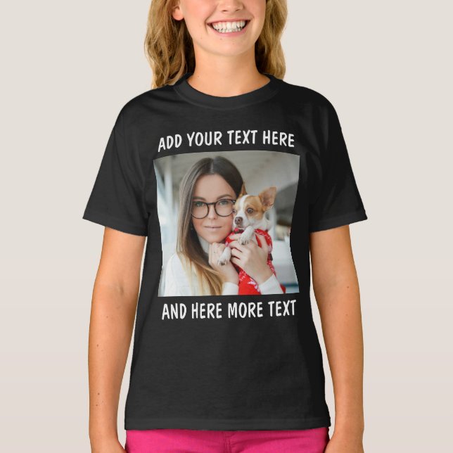 Custom Photo and Text Or Name T-Shirt (Vorderseite)