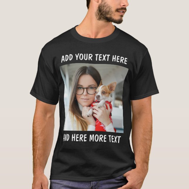 Custom Photo and Text Or Name T-Shirt (Vorderseite)