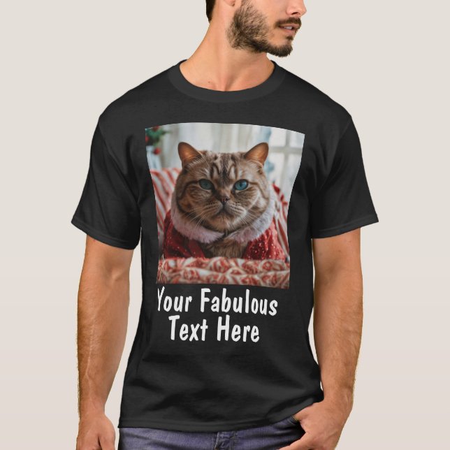 Custom Photo and Text Simple T-Shirt (Vorderseite)