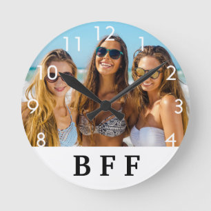 Custom photo BFF best friends forever Runde Wanduhr