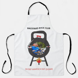 Custom Photo Black Kettlebell BBQ Dad Grill Badge Schürze
