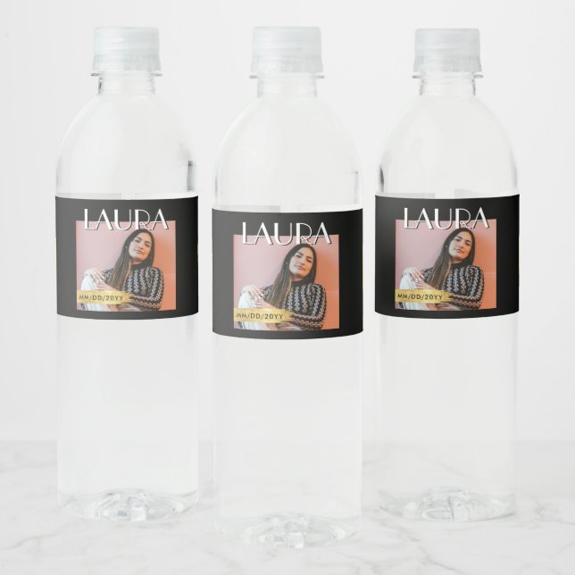 Custom Photo Bottle Label, Birthday Magazine Cover Wasserflaschenetikett (Flaschen)