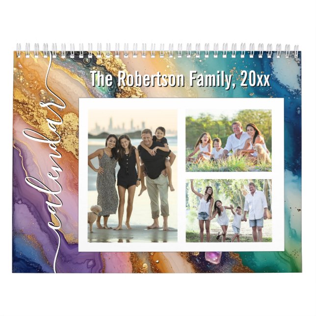 Custom Photo Calendar Beautiful Glitter Agate Kalender (Titelbild)