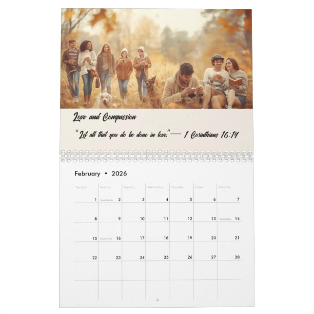 Custom Photo Calendar with Bible Verses Kalender (Feb 2026)