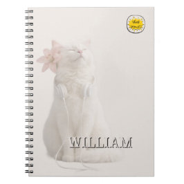 Custom photo cat pet silver notebook notizblock